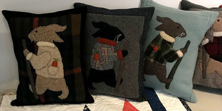 Peg's Wool Rabbit Pillows